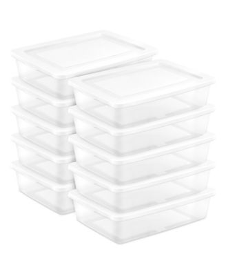 Sterilite 28 Qt Storage Box, Stackable Plastic Container Home Organizer, 10 Pack