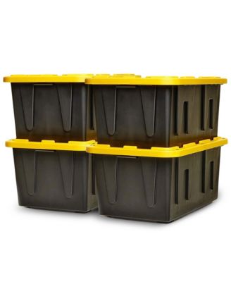 Homz Durabilt Heavy Duty 27 Gallon Plastic Organizer Storage Bin Tote (2 Pack)