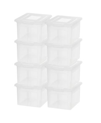 IRIS USA 8 Pack Plastic File Box w/ Lids, Letter/Legal Storage Organizer, 35 Qt