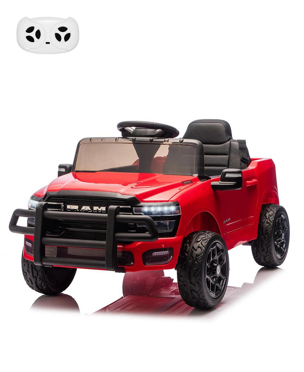 Homfan Licensed RAM Pickup 12V Parental Remote Control, Spring Shock Absorbers Ride-On Truck, 110-lb. Capacity, Ages 3-7