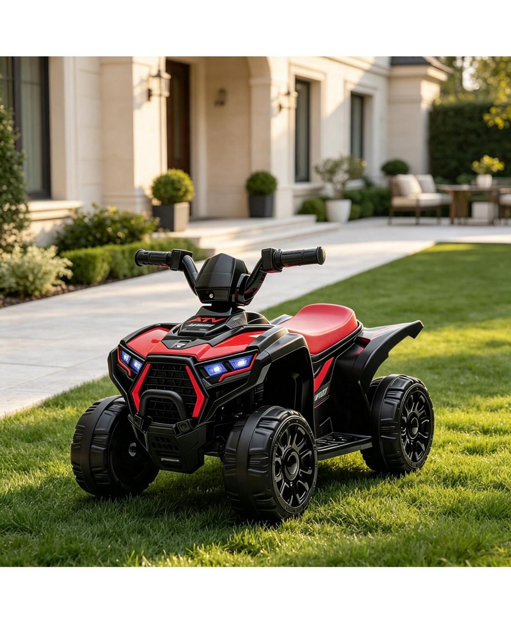 Homfan 6V 4-Wheel Battery-Powered Ride-On Quad, Ages 3-6