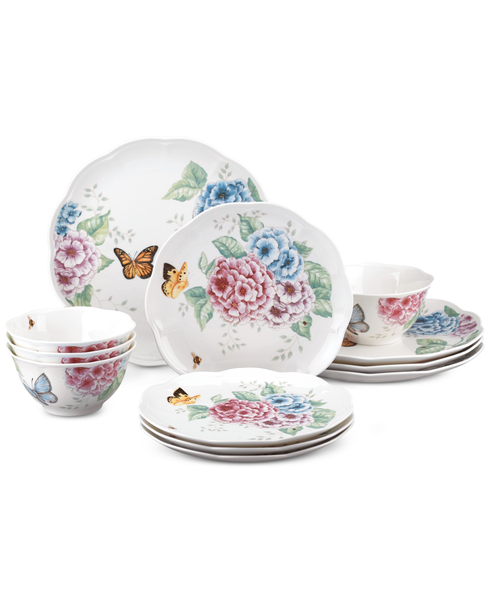 Lenox Butterfly Meadow Hydrangea 12 Pc. Dinnerware Set, Service for 4