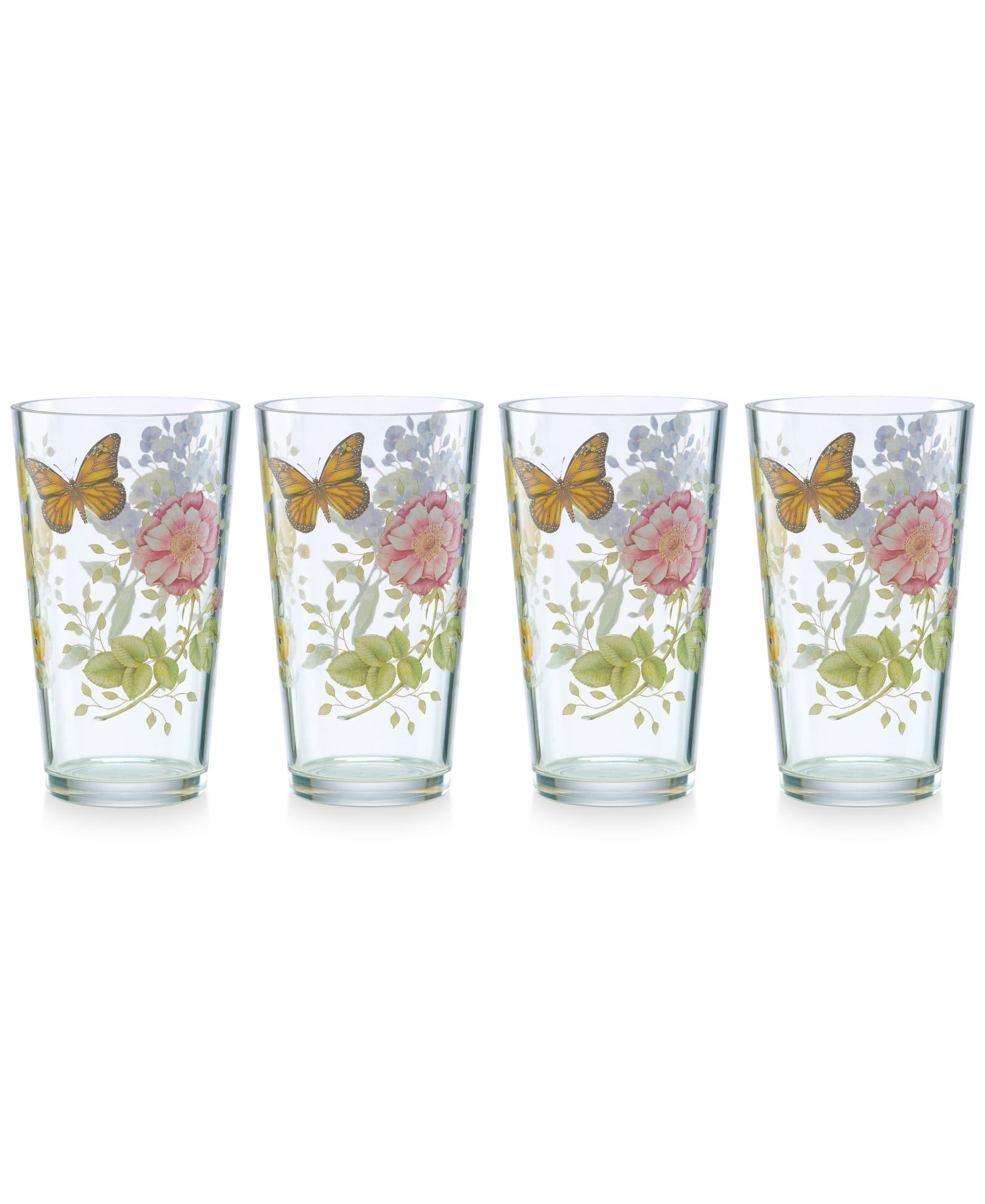 Набор стаканов Lenox Butterfly Meadow Acrylic Highball, 4 шт.