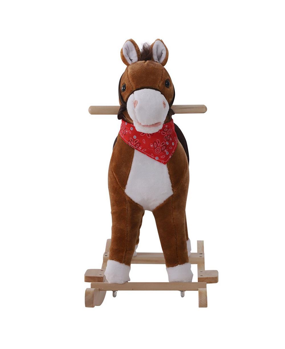 Качалка YOBTOP Plush Rocking Horse с реалистичными звуками галопа, 88 lbs, для детей от 3+