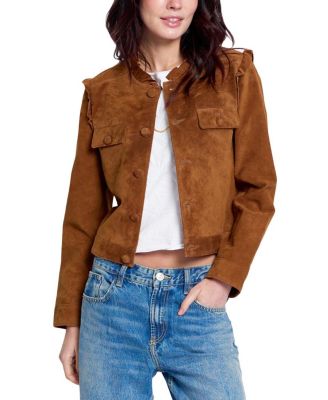 Central Park West Женский укороченный жакет из замши Ruffled Suede