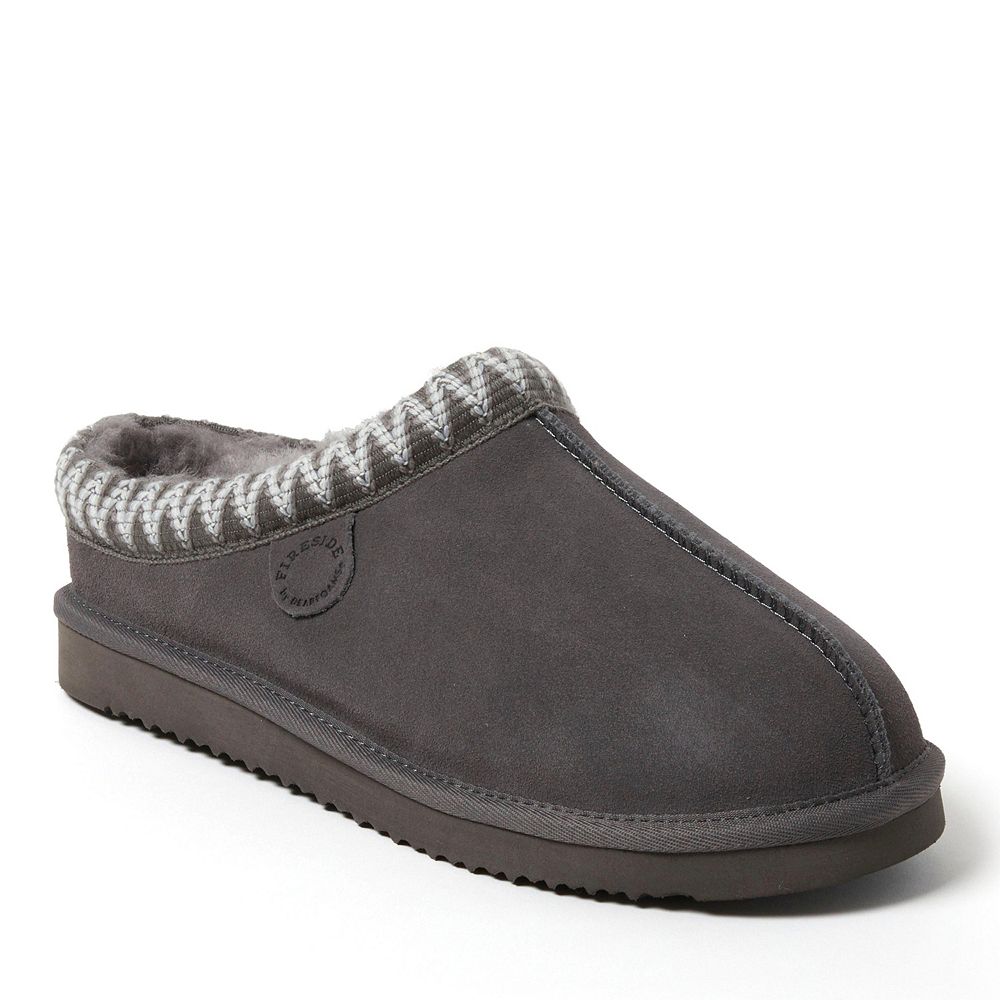 Dearfoams Мужские тапочки Grafton из натуральной овчины с вышивкой