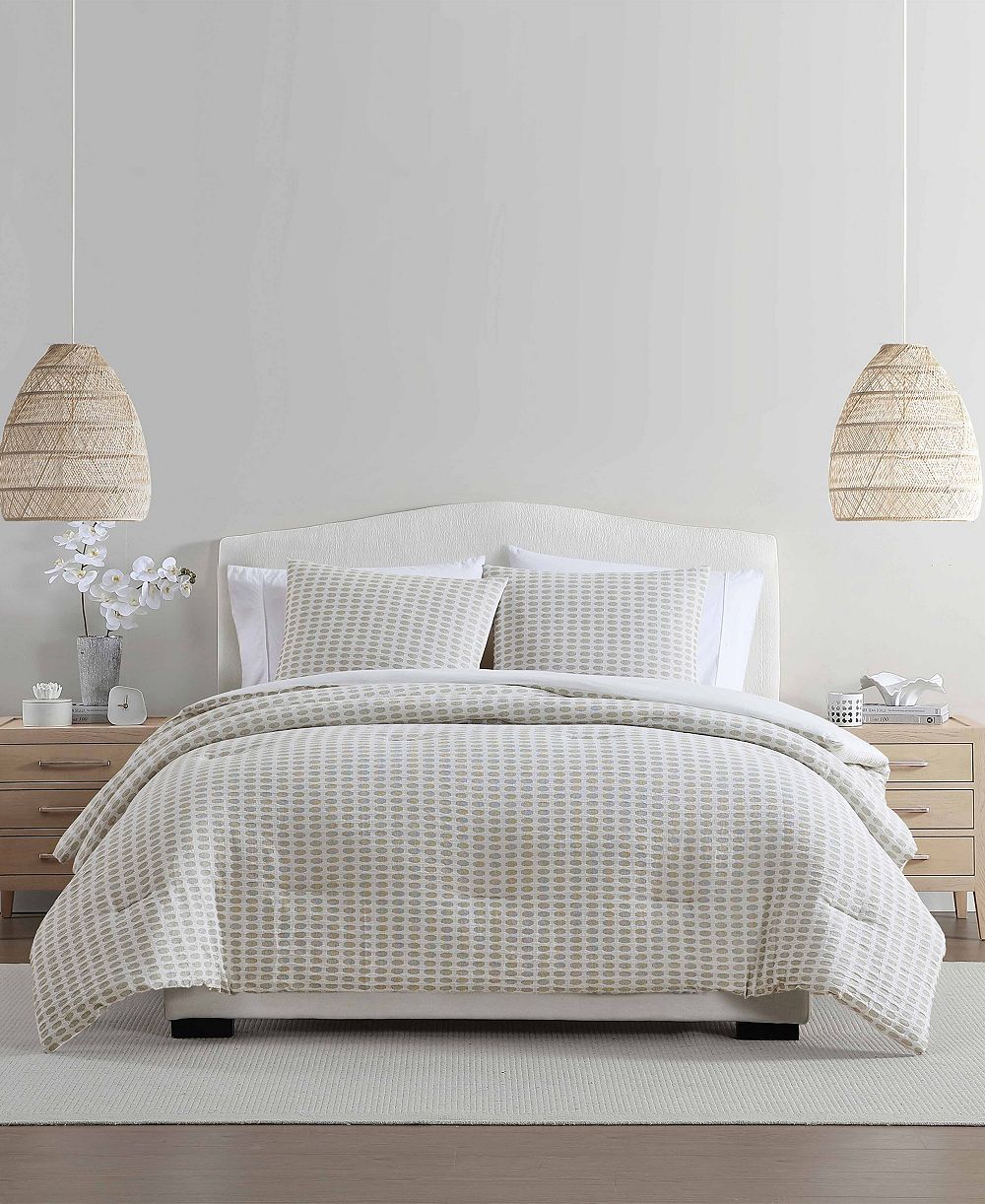 Palm Aire Selena Geometric 3-Piece Comforter Set, Queen