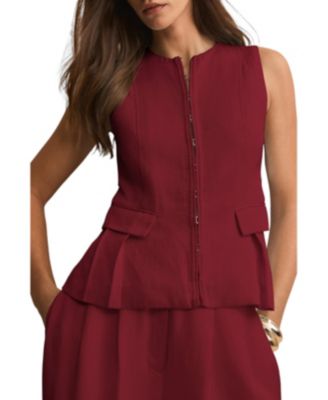 Mint Velvet Women's Tailored Tie Back Peplum Vest