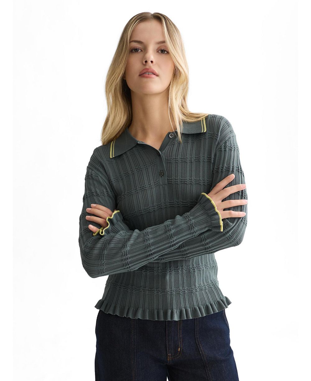 Женский джемпер SCOTCH & SODA Ripple Stitch Polo-Neck