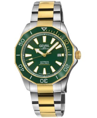Gevril Men's Swiss Made Pier 90 Swiss Automatic Two tone Stainless Steel Bracelet Watch