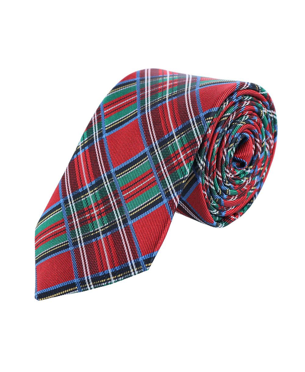TRAFALGAR комплект мужских шелковых галстуков и карманных платков Nicholas Tartan Plaid