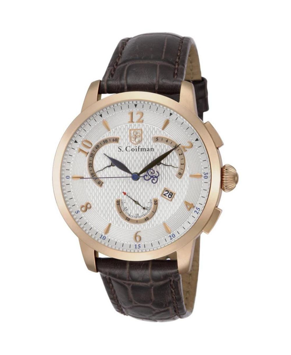 Мужские часы Invicta S.Coifman Heritage с хронографом и кожаным ремешком