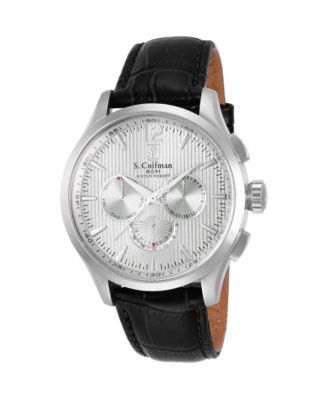 Мужские часы Invicta S.Coifman Heritage Chronograph на кожаном ремешке