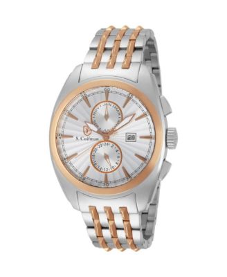Мужские наручные часы Invicta S.Coifman Heritage с хронографом, серебристым циферблатом и стальным браслетом