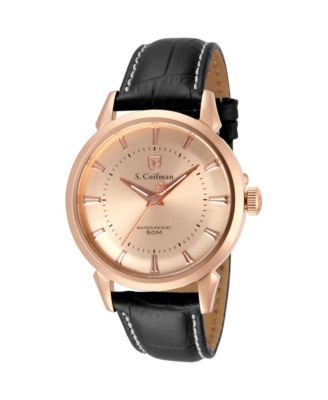 Invicta S.Coifman SC0287 мужские кварцевые часы с шампанским циферблатом и кожаным ремешком