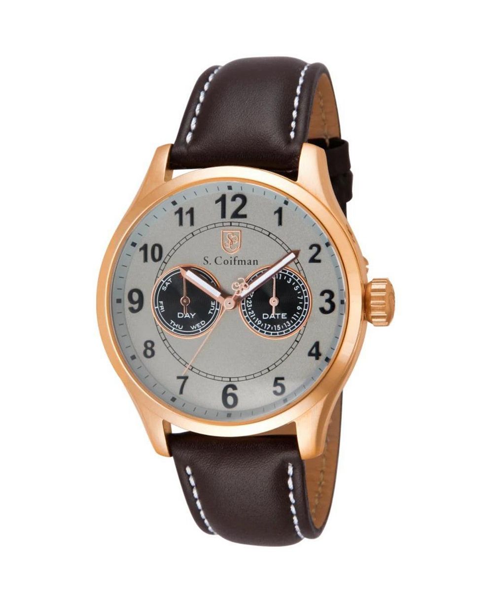 Invicta S.Coifman SC0318 Men's Heritage Chronograph Dial Leather Strap Watch