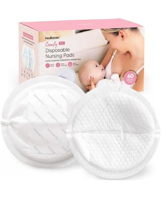 KeaBabies Comfy Dry Disposable Nursing Pads, Breast Pads for Leaking Milk, Stay Dry, Soft, Absorbent Breastfeeding Pads