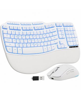 Lofree Wireless Ergonomic Keyboard and Mouse Combo for Windows/Mac