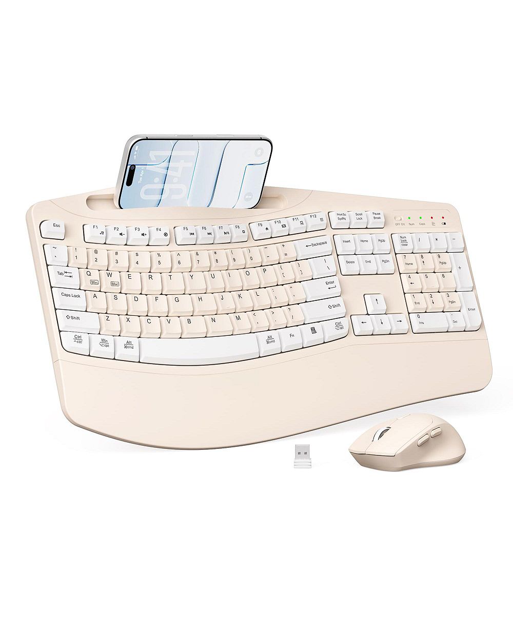 Lofree Wireless Ergonomic Keyboard and Mouse Combo for PC/Mac