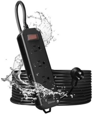 TESSAN Сетевой фильтр с USB, 25 футов, 4 розетки, 1250W для дома, офиса и путешествий