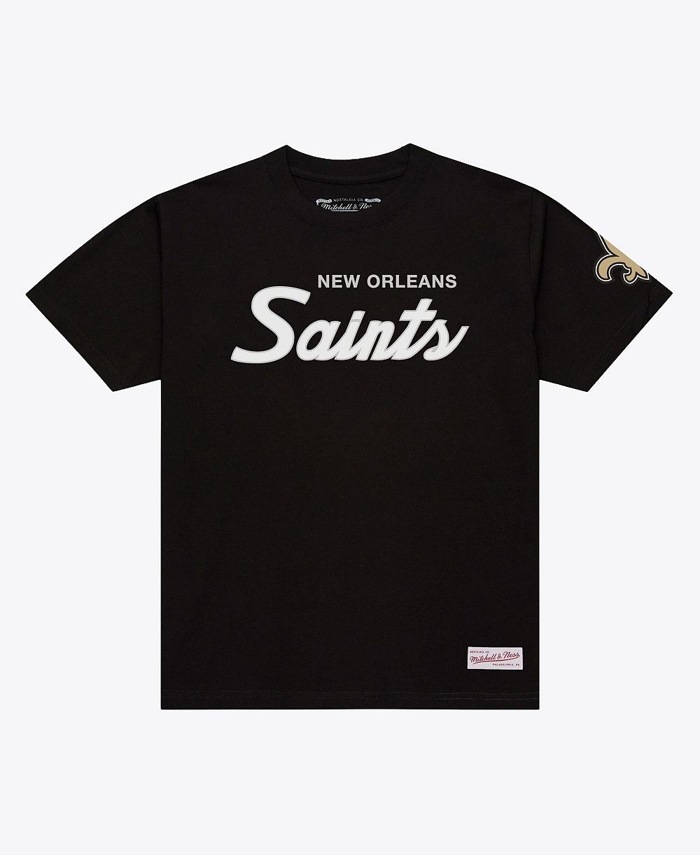 Мужская классическая футболка Mitchell & Ness Black New Orleans Saints Head Coach
