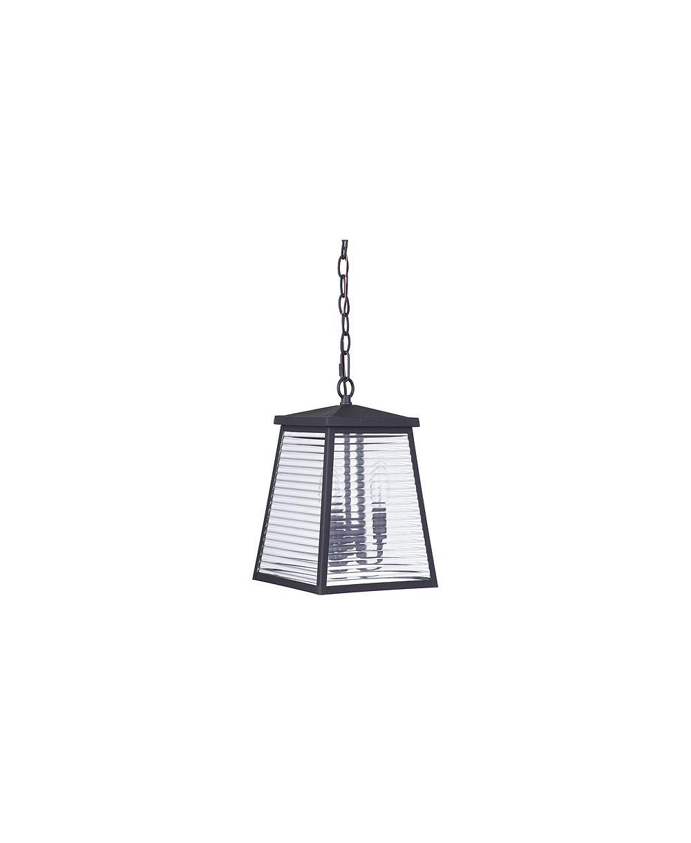 Уличный подвесной светильник Craftmade Armstrong 12 3/4" High Black and Glass