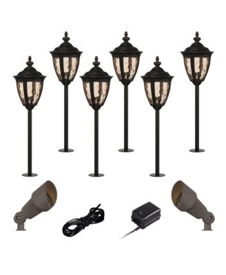 John Timberland Uvas 22 1/2" High Traditional 10-Piece Outdoor Landscape Path and Spot Light Set Porch LED Bulb Bronze Finish