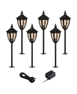 John Timberland Uvas 22 1/2" High Traditional 8-Piece Outdoor Landscape Lighting Set Porch House LED Bulb Brown Bronze Finish