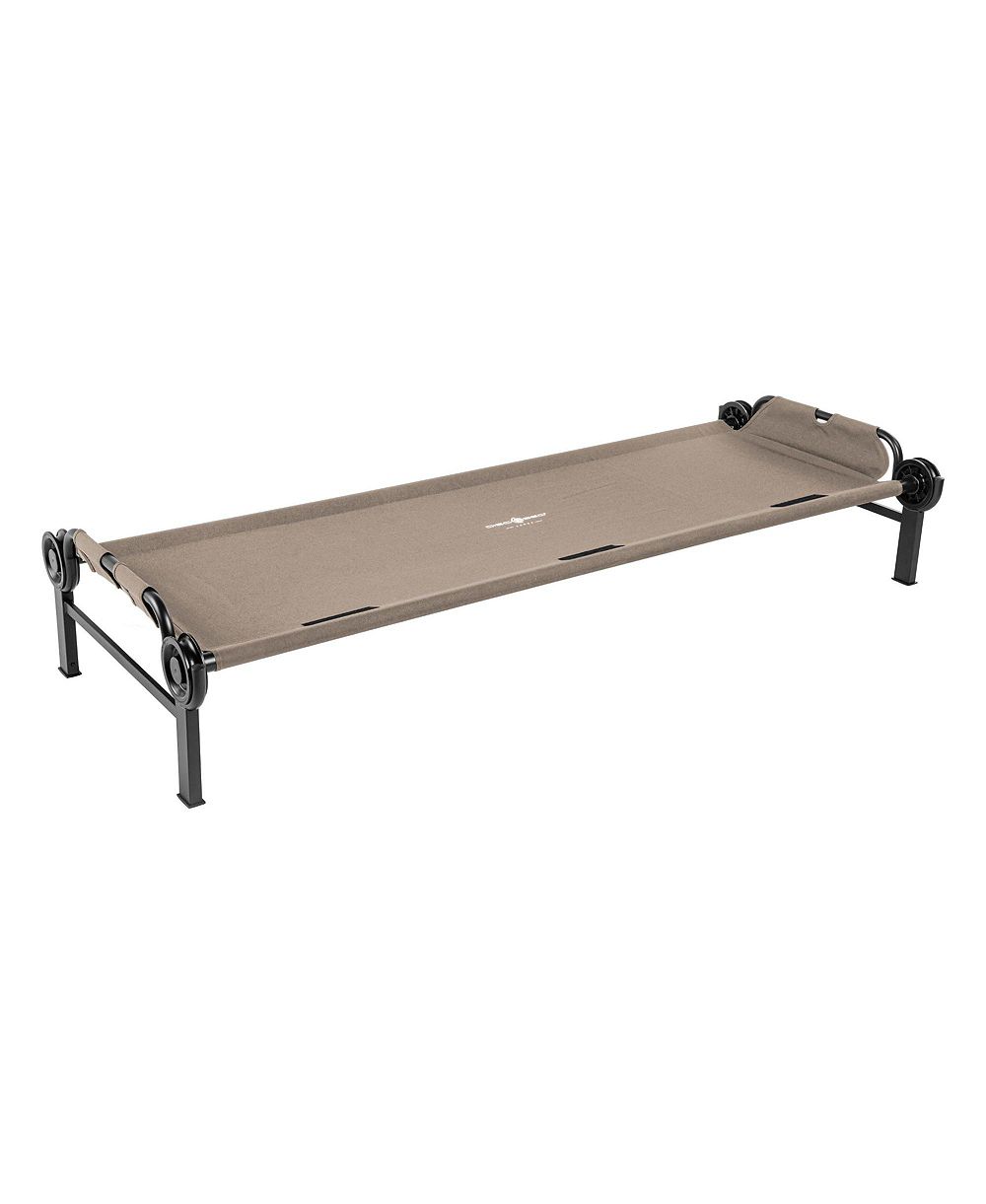 Disc-O-Bed Single Cot, Portable Sleep Solution for Tents and Cabins, Tan, Large