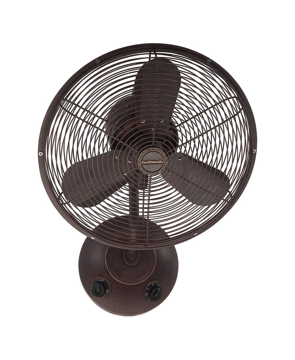 Настенный вентилятор Craftmade Bellows I Aged Bronze Damp Rated Oscillating 16"