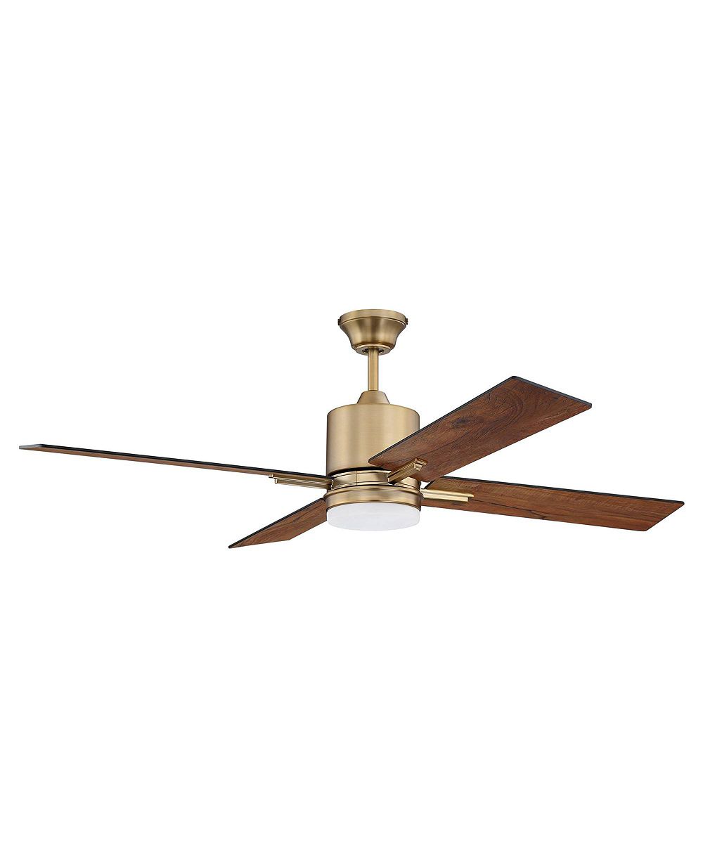 Потолочный вентилятор Craftmade Teana Satin Brass LED с настенным пультом 52"