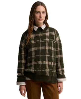Barbour Women's Delilah Mock Neck Tartan Wool-Blend Sweater