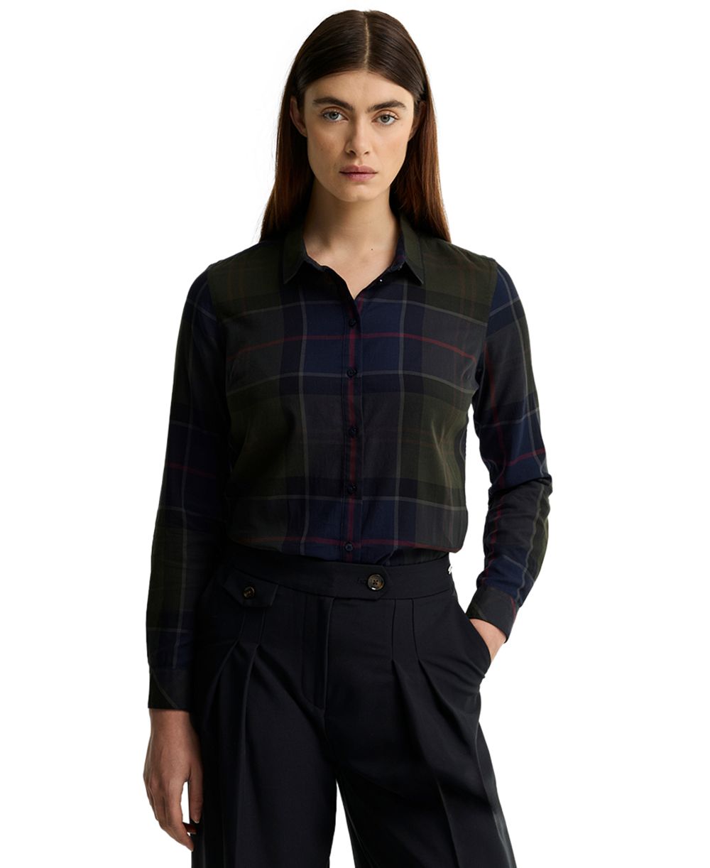 Barbour женская длинная рубашка в клетку с длинным рукавом Bredon