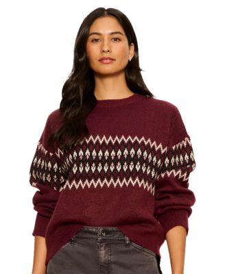 Sanctuary Women's Argyle Crew Long-Sleeve Pullover