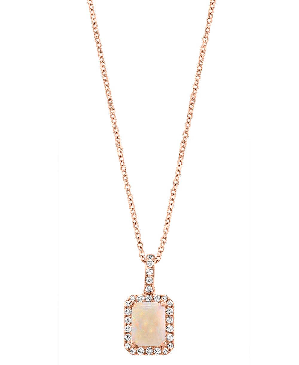 Кулон EFFY Collection с бриллиантами и опалом в розовом золоте 14К