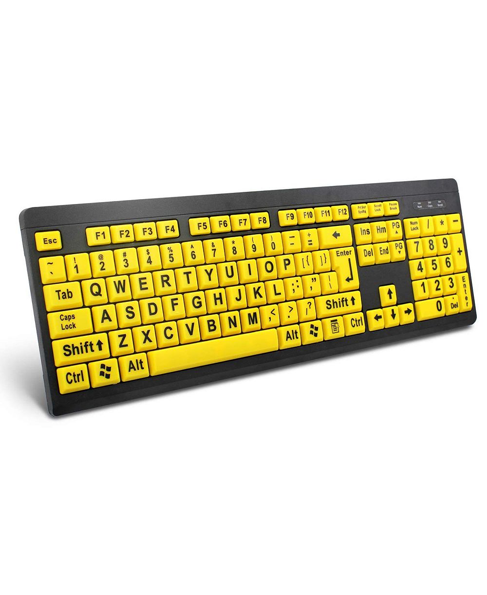 Lofree Large-Print High-Contrast Water-Resistant Wired Keyboard for Windows and macOS