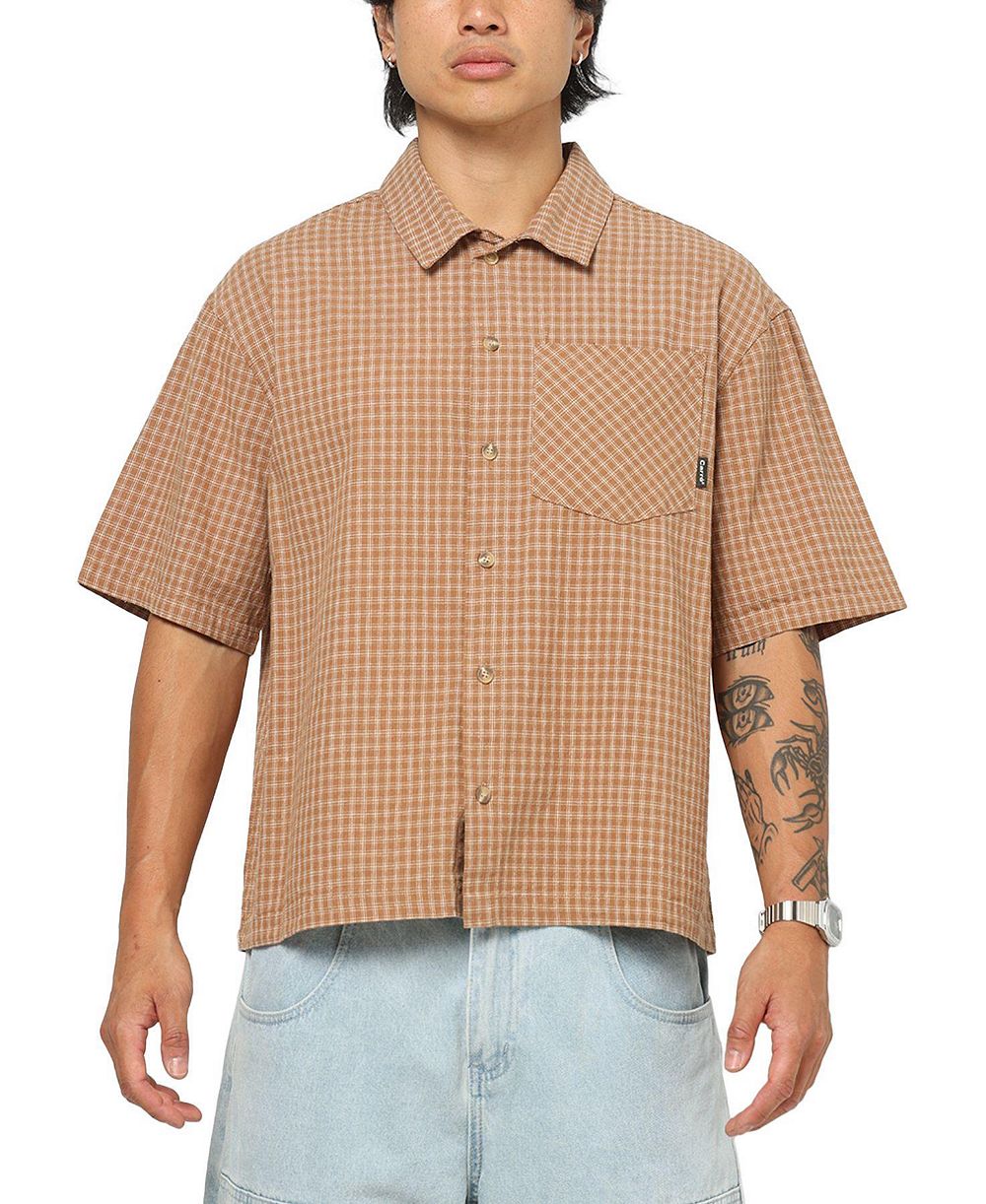 CARRE Мужская Grid Button Up Shirt