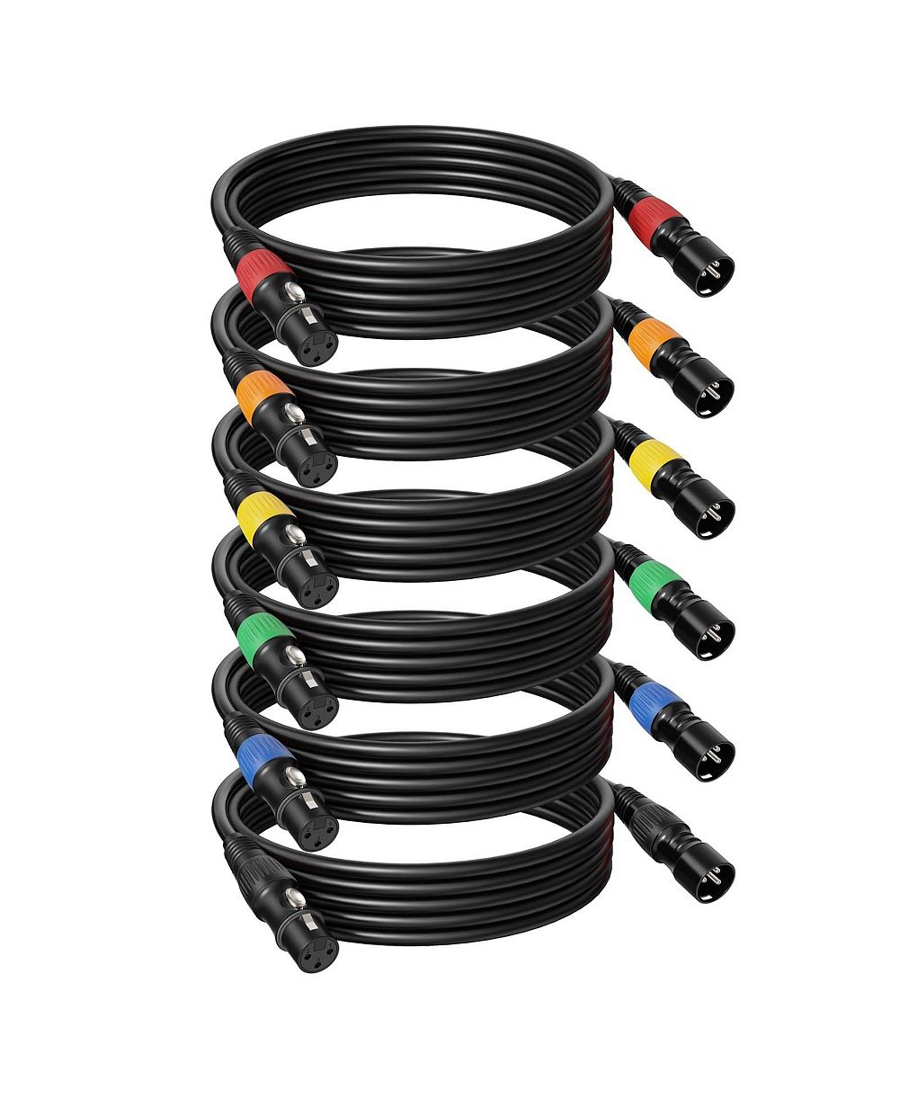 Lofree кабели микрофона XLR из бескислородной меди, 6 упаковок, 25 футов