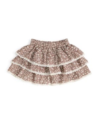 Sweet Wink Little Girls ( 5 TO 8 ) Mocha Floral SkIrt