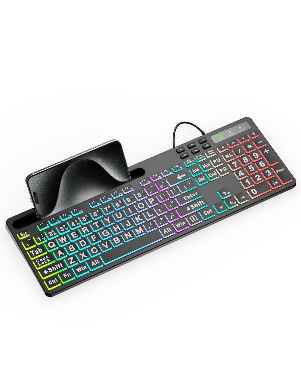 Lofree Large Print Wired RGB-Backlit Gaming Keyboard