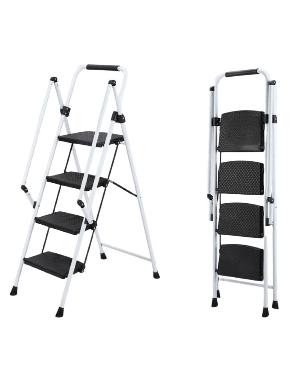 Streamdale Furniture  Folding 4-Step Ladder with Anti-Skid Pedal and Safety Handle