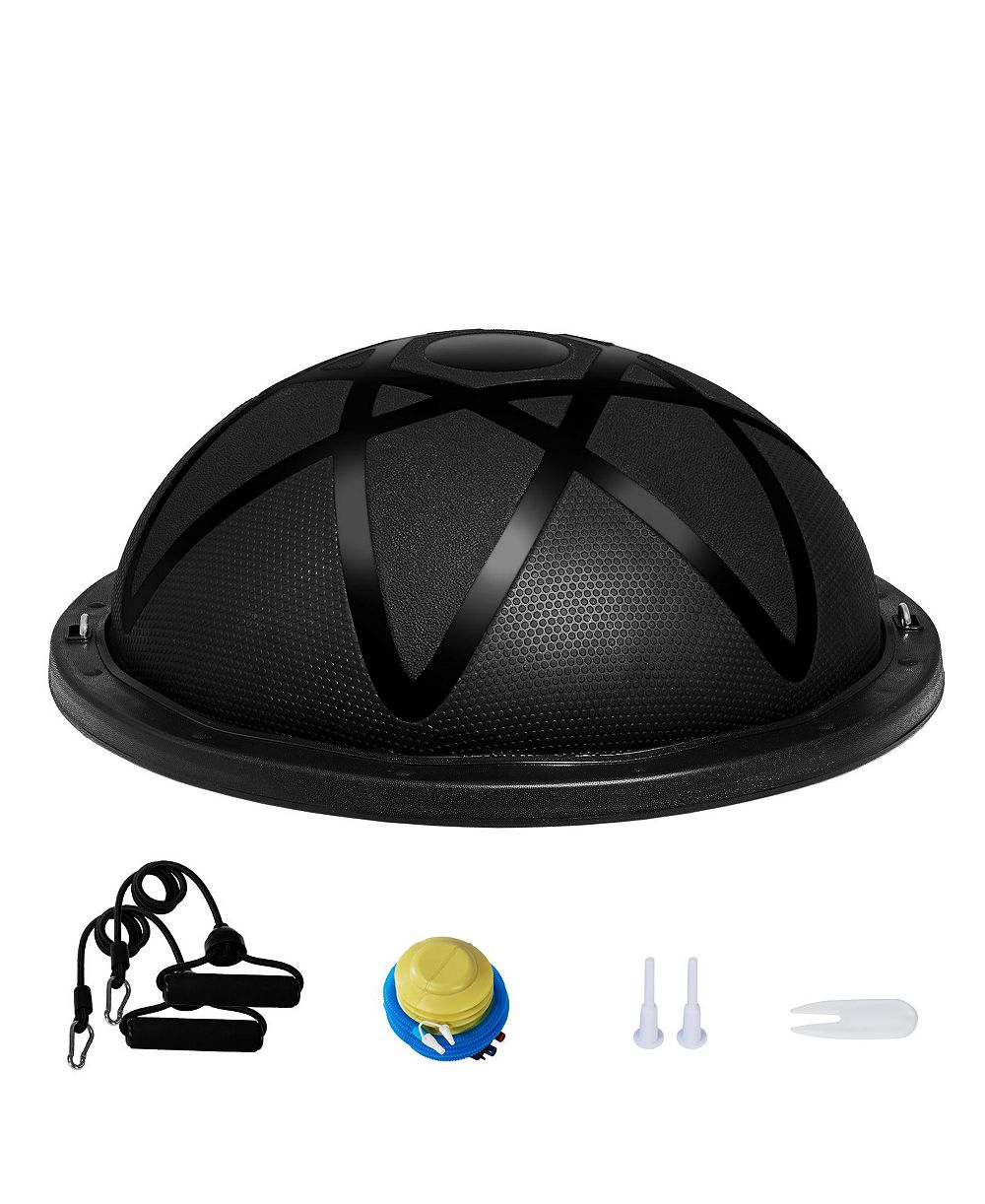 VEVOR 23" Half Exercise Ball Trainer Yoga Balance Stability Ball Resistance Band