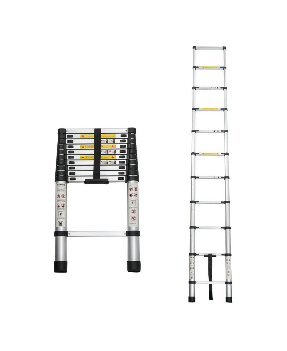 Streamdale Furniture 10.5FEET Telescoping Aluminum Extension Ladder, 300 lbs Capacity