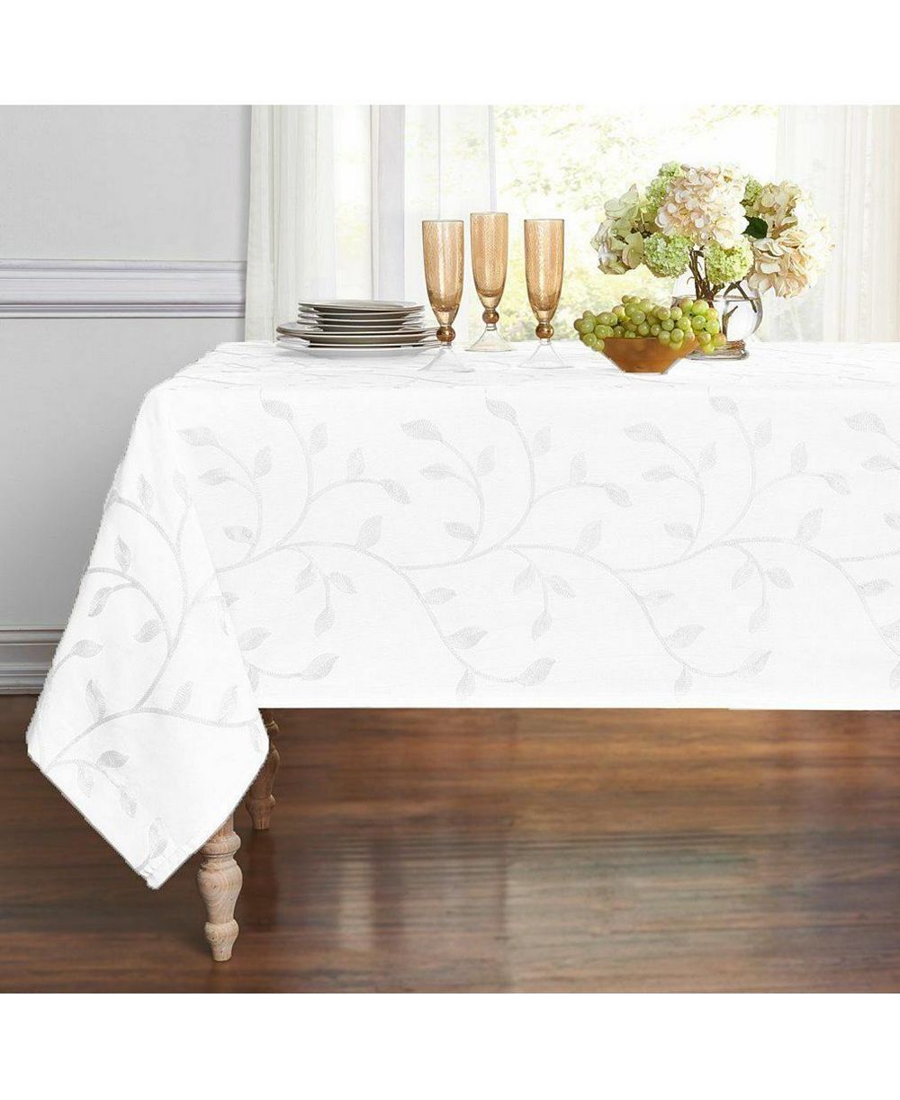 Kate Aurora Living Madison Floral Embroidered Fabric Tablecloth