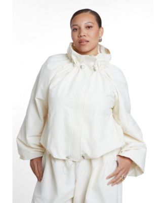 Женский бомбер ELOQUII Plus Size Cotton-Blend Drawcord
