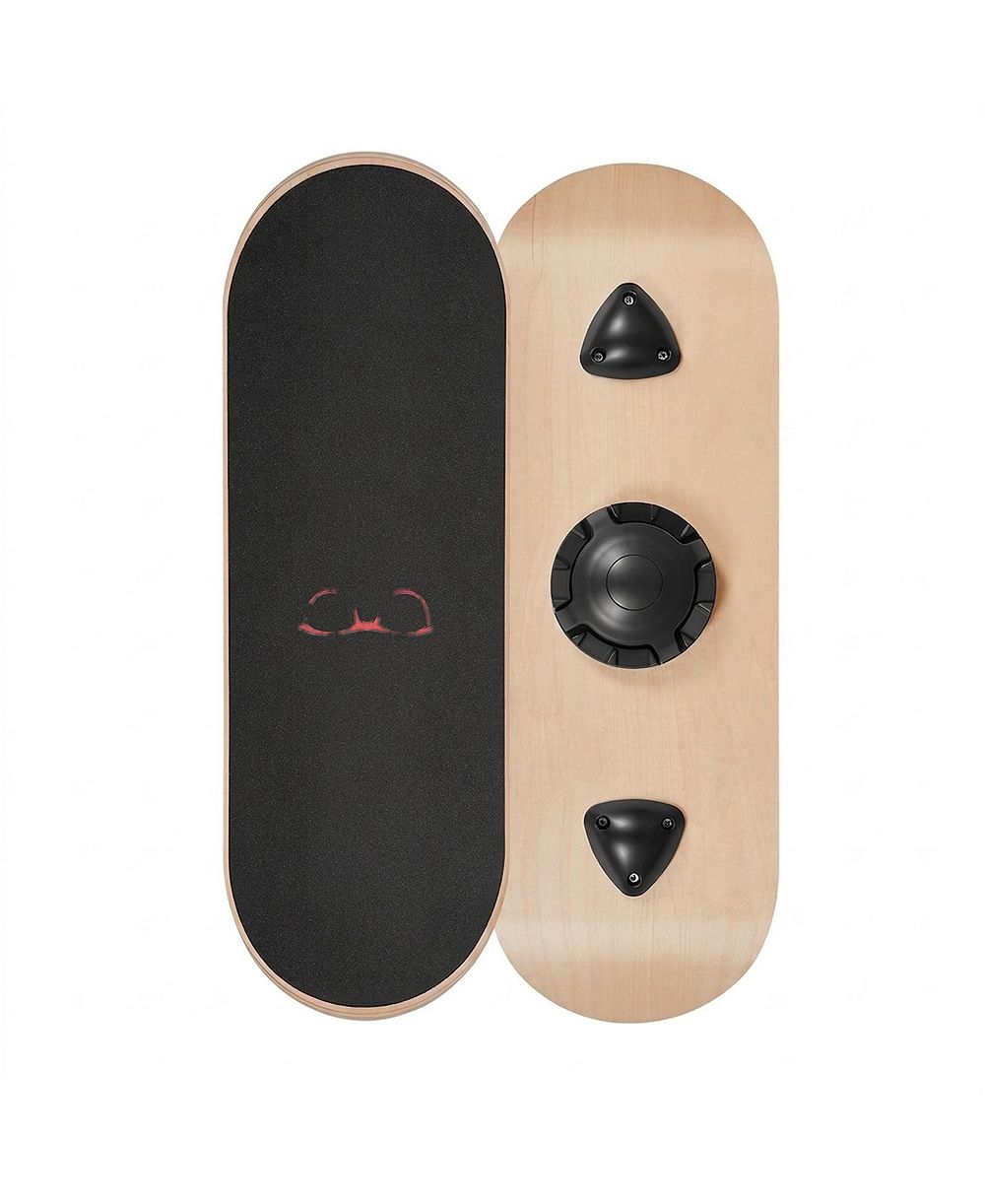 HONGGE Adjustable Wobble Balance Board 28 in Wooden Trainer with 3-Level Base for Core Workouts and Standing Desks
