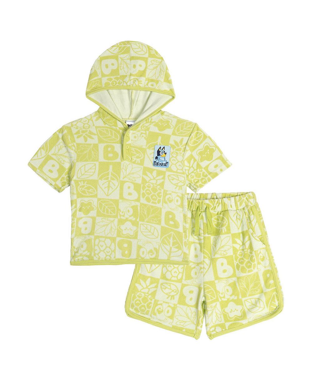 Детский комплект Bluey Little Kids' Boy or Girl Loungewear 2-Piece Hooded Tee and Shorts