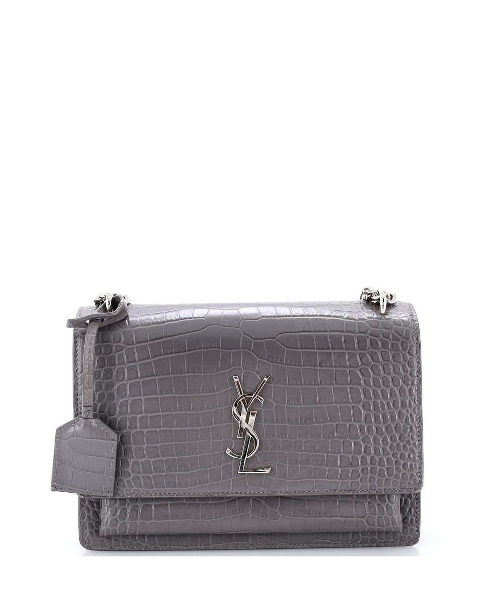 Б/у сумка Saint Laurent Sunset crossbody из тисненой кожи, средний размер