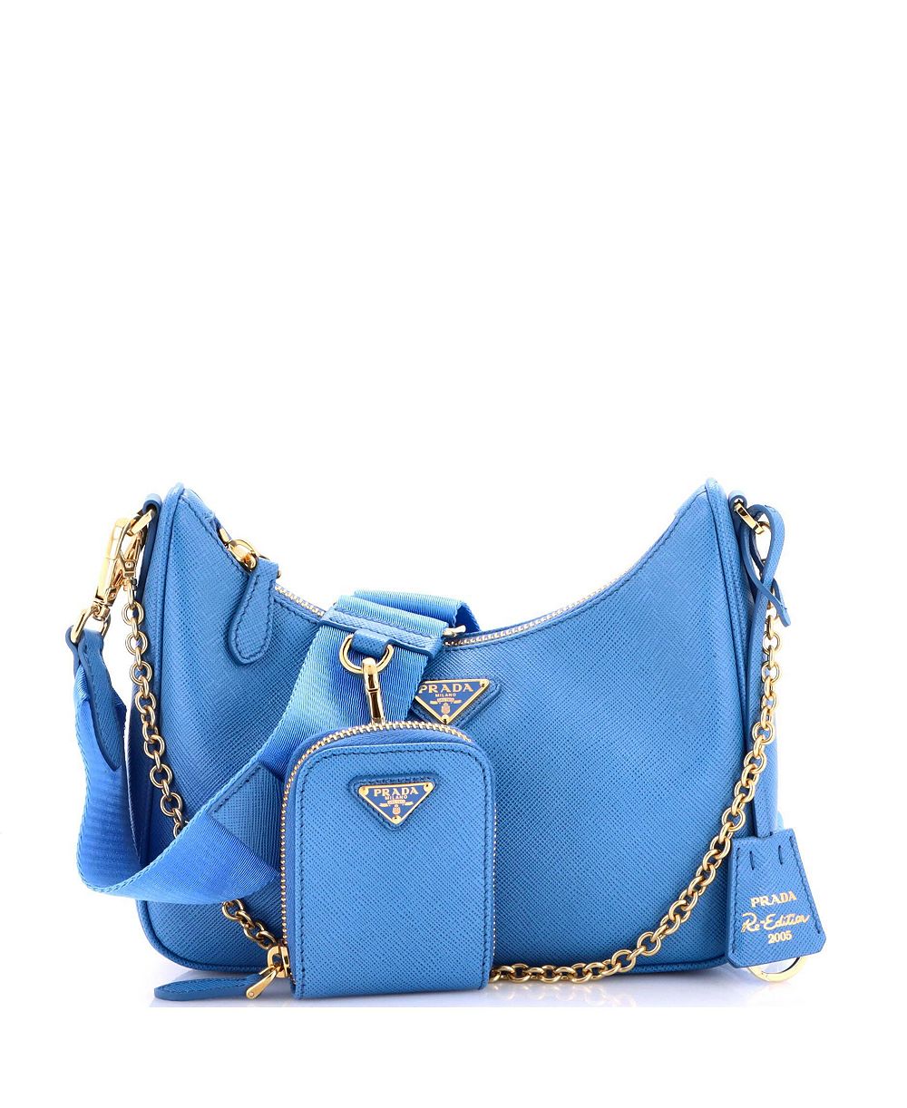 Брендовая сумка через плечо Prada Small Re-Edition 2005 Saffiano Leather