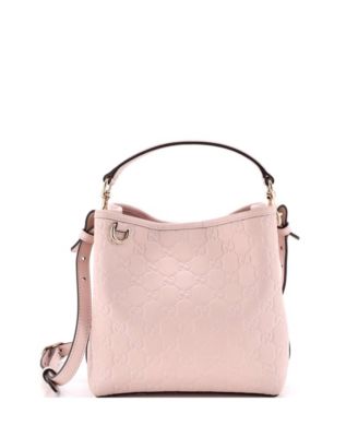 Pre-Owned Gucci Small GG Emblem Bucket Bag GG Embossed Leather